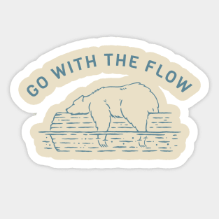 Go With The FLow White Bear T-Shirt Sticker